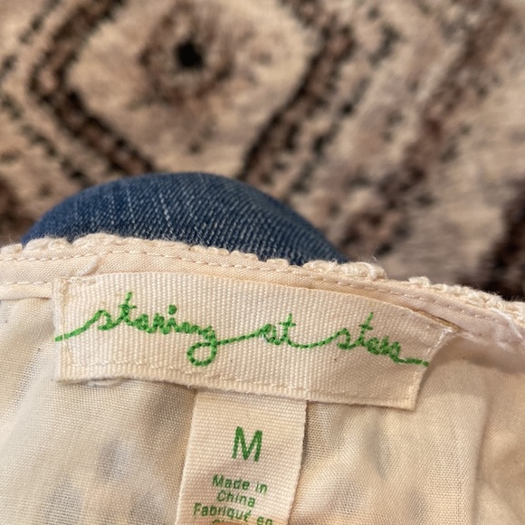 Anthropologie Staring At Stars Cream Eyelet Dress - Picture 4 of 5